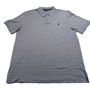 Polo Golf Ralph Lauren Pro Fit Polo Shirt Men's L Blue Stripe Pima Cotton